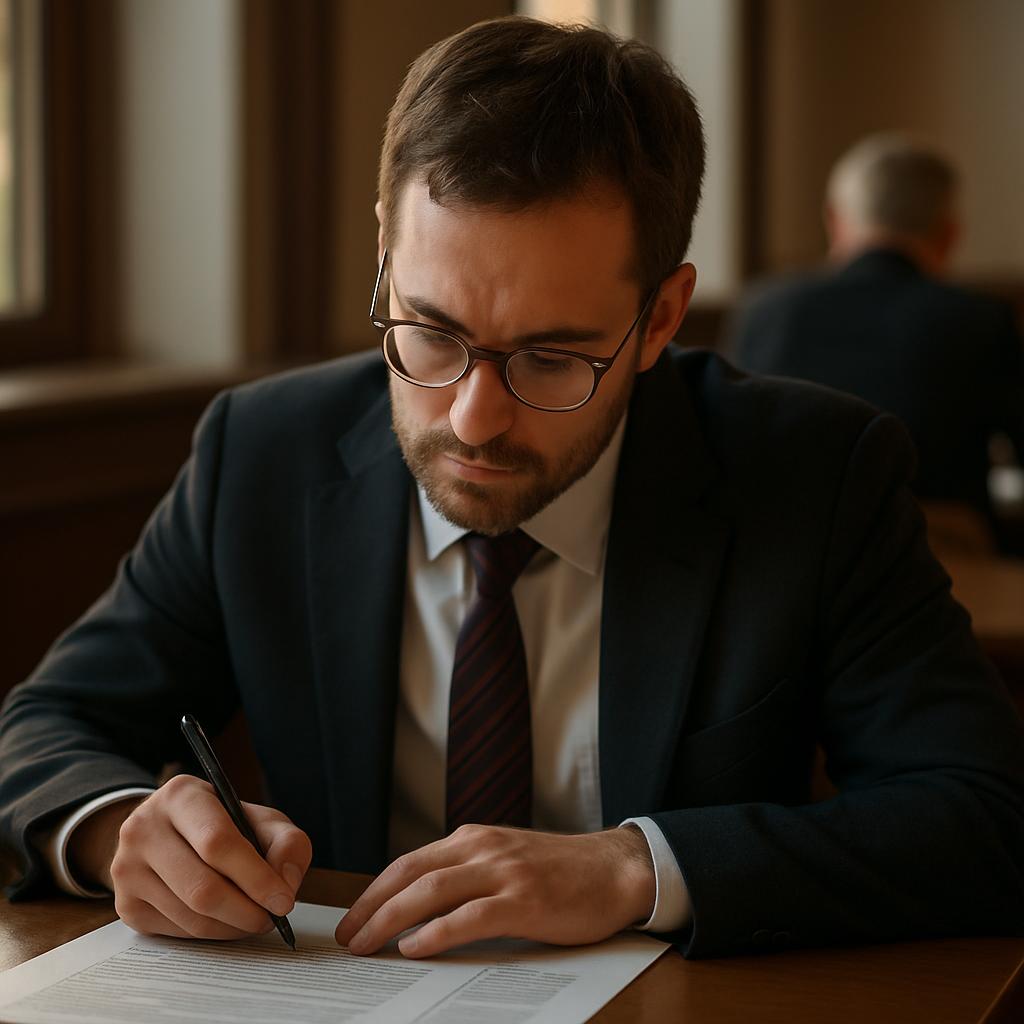 Иллюстрация процесса сдачи квалификационного экзамена на патентного поверенного