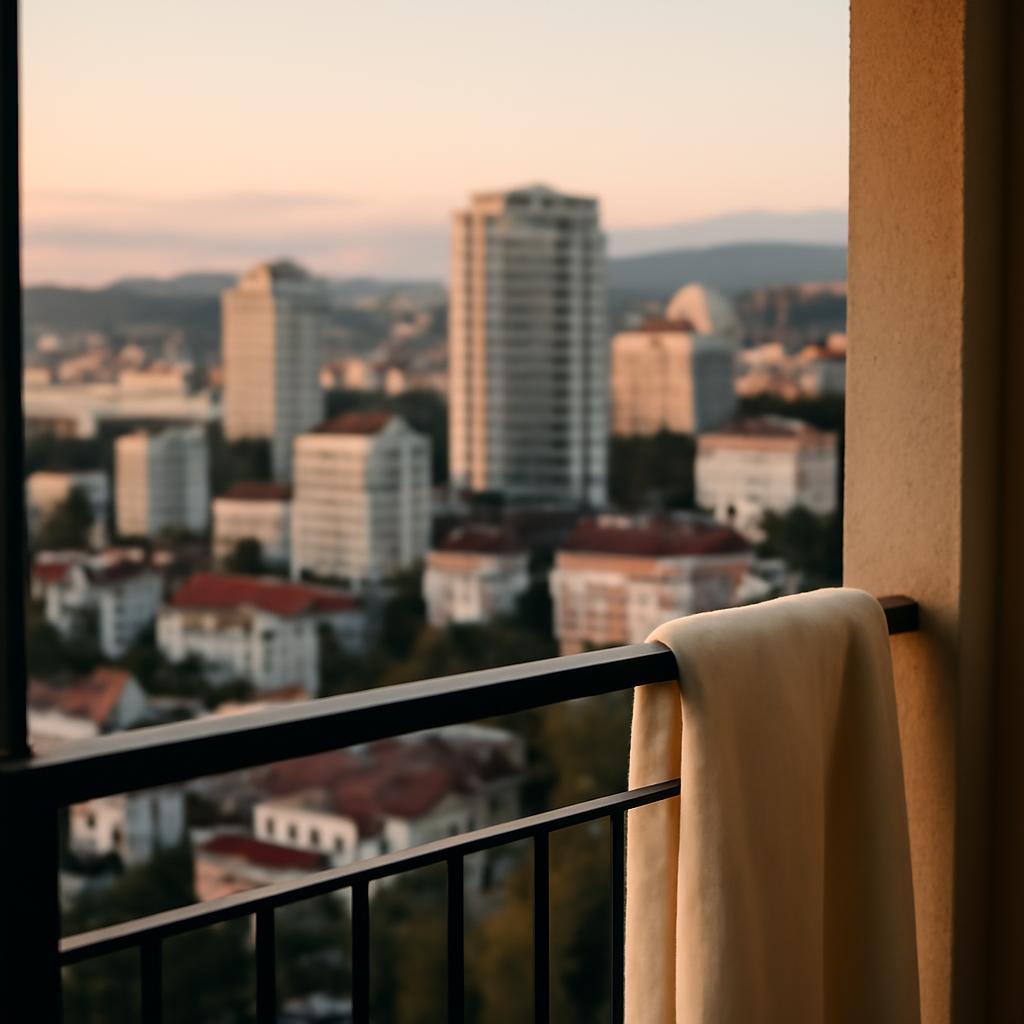 Вид на центр Сочи с балкона арендованной квартиры