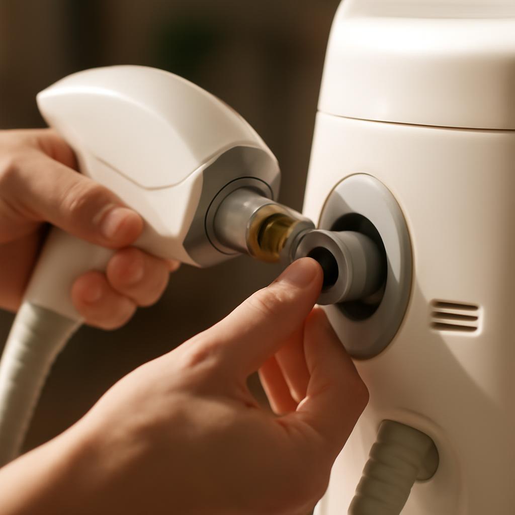 Пошаговая установка оптического соединителя в IPL-лазер