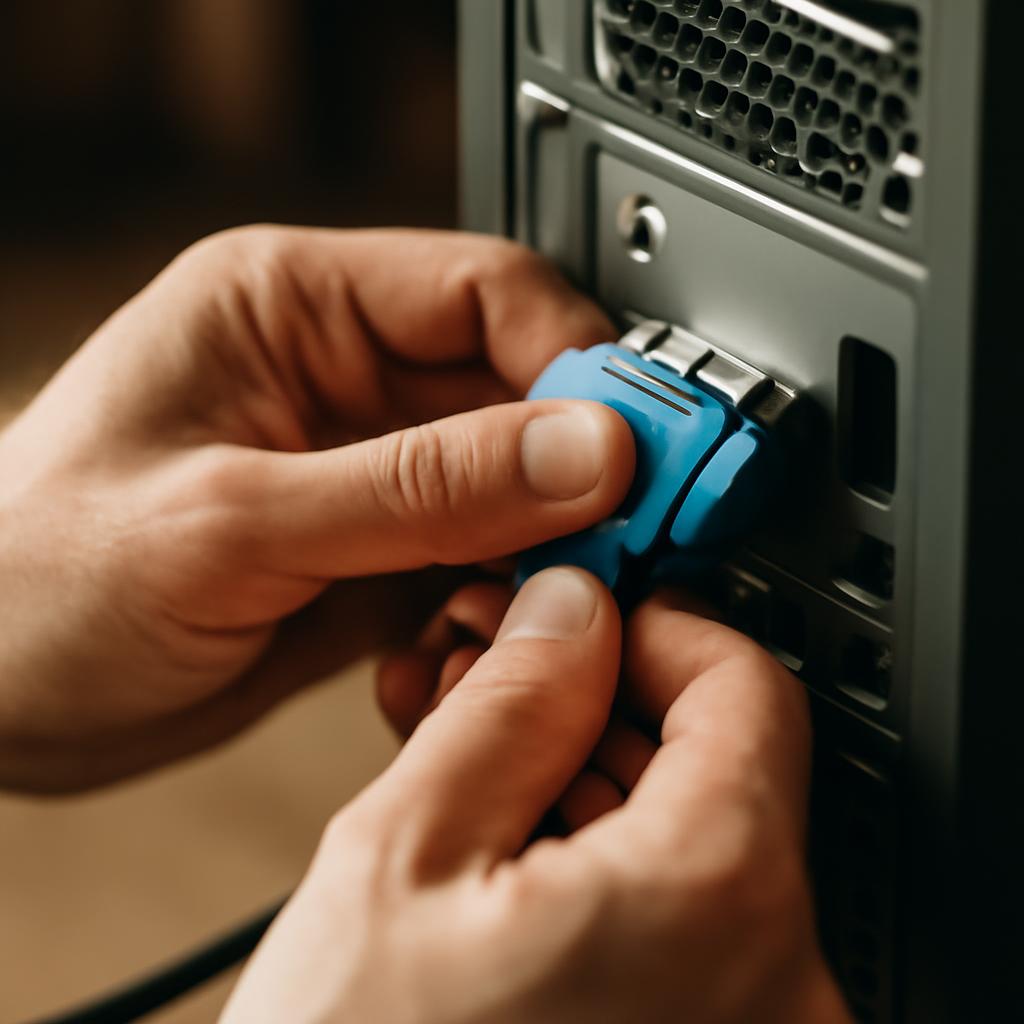 Процесс установки разъема D-Sub в компьютерную систему