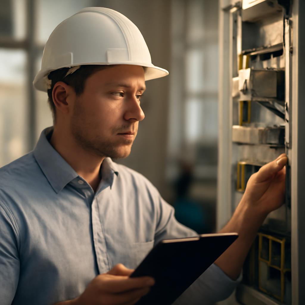 Виктор Смирнов — профессиональное фото инженера-энергетика в лабораторной обстановке