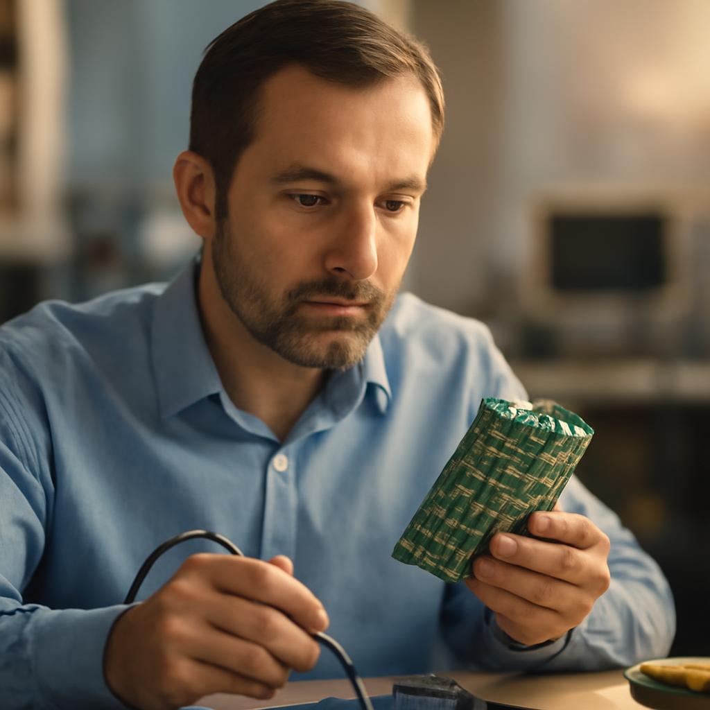 Виктор Соколов — профессиональное фото инженера-электроника в лабораторной обстановке