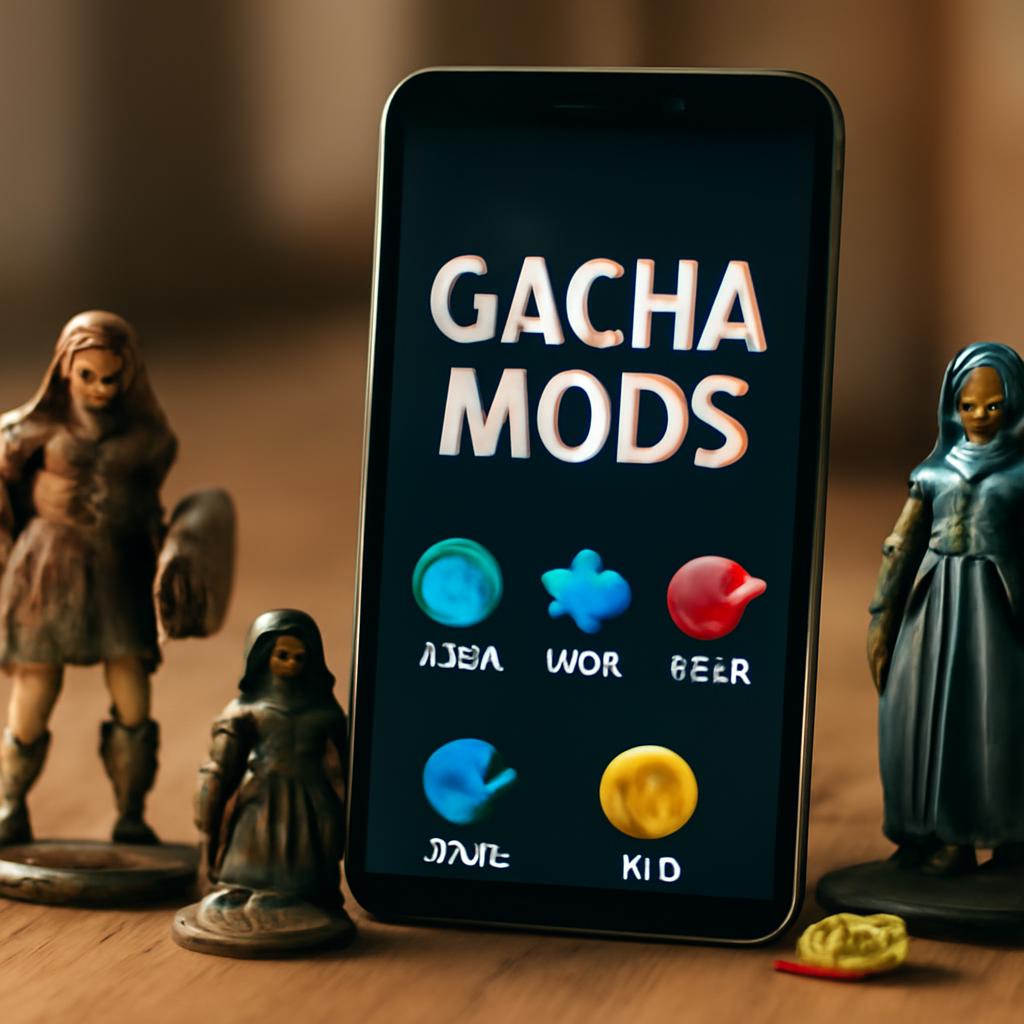 Иллюстрация гача модов для Android с героями и ресурсами