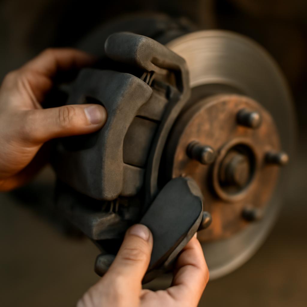 Подробный осмотр тормозного суппорта и колодок на поднятой машине