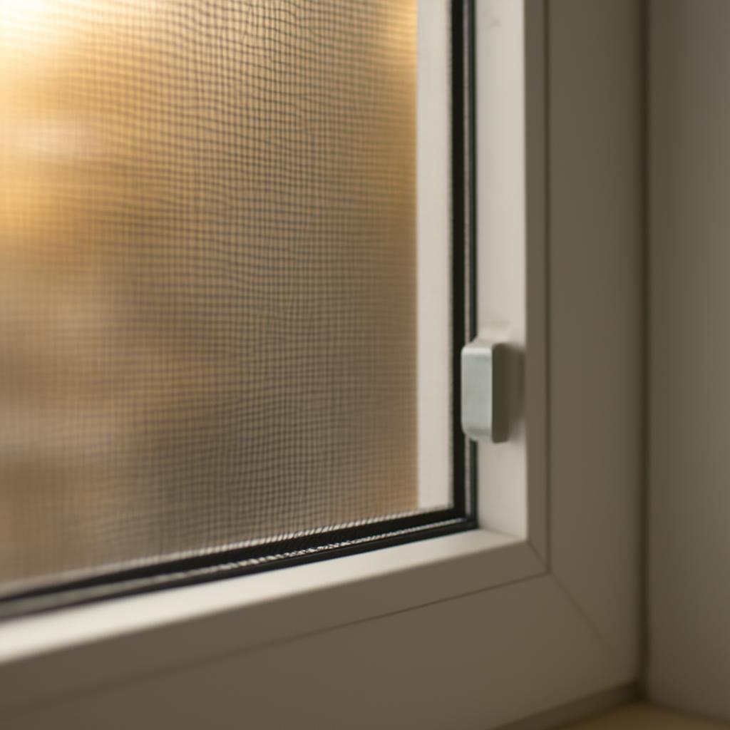 Рамная москитная сетка с клипсовым креплением на пластиковом окне