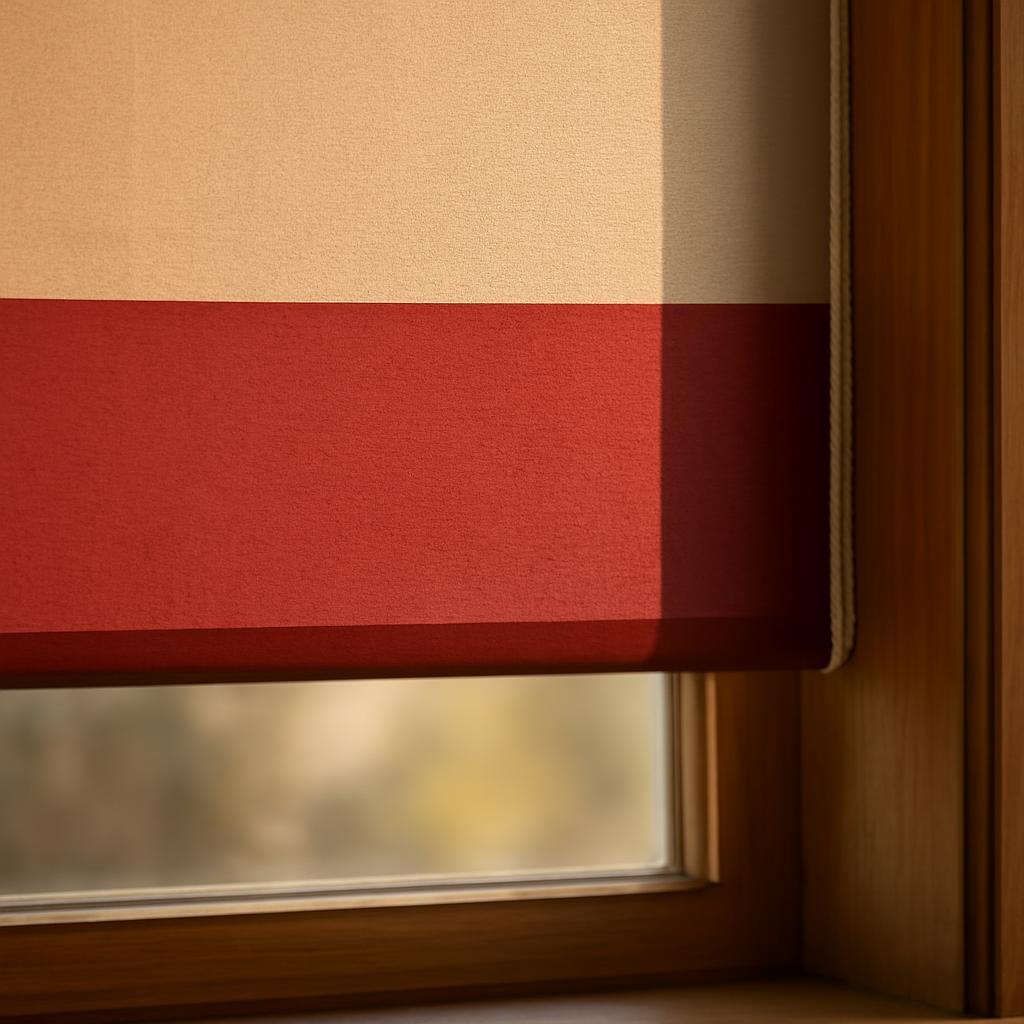 Пример ошибки в подборе рулонных штор с ярким контрастом