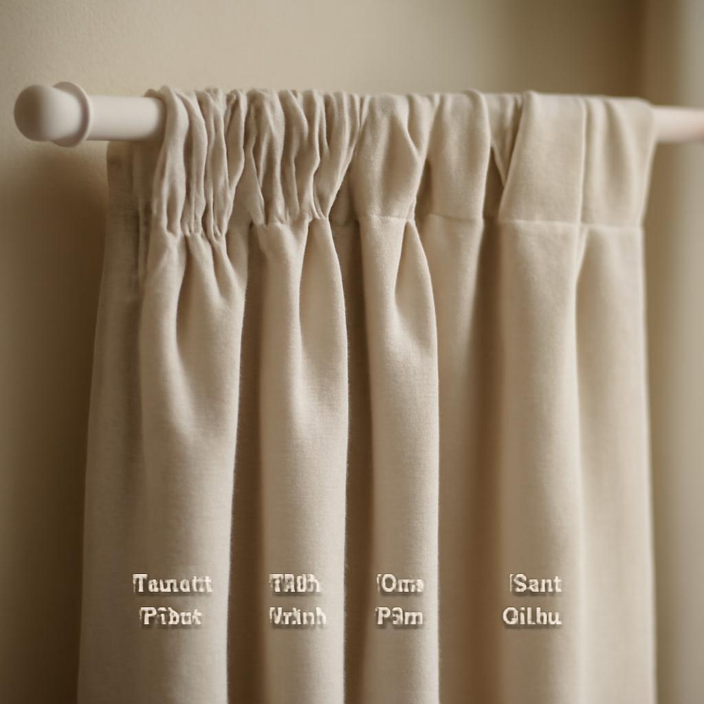 Схема установки штор на ленту с примерами складок