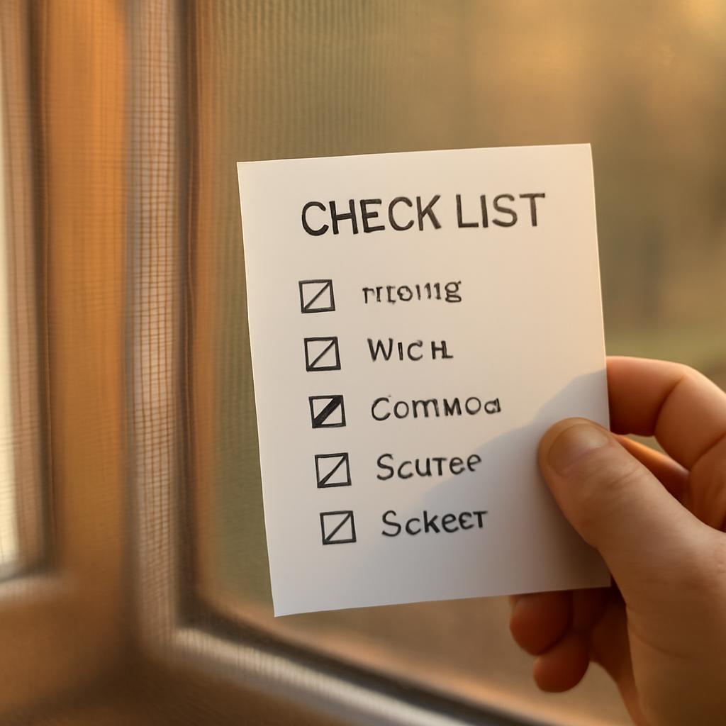 Чек-лист для проверки москитной сетки после ремонта
