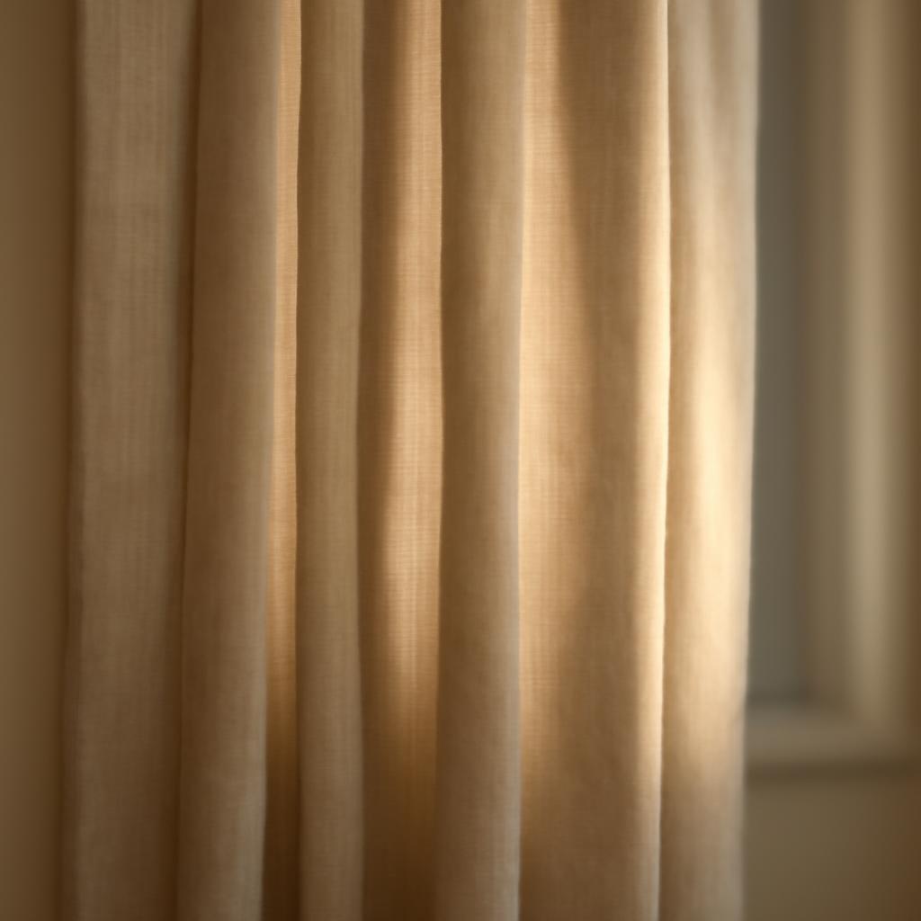 Пример карандашных складок на шторах в интерьере