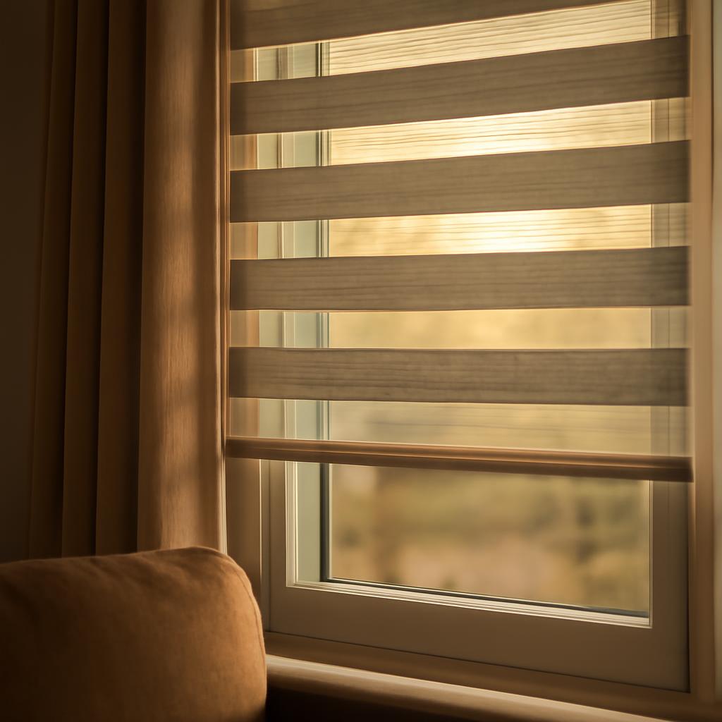 Шторы день-ночь на окне в гостиной