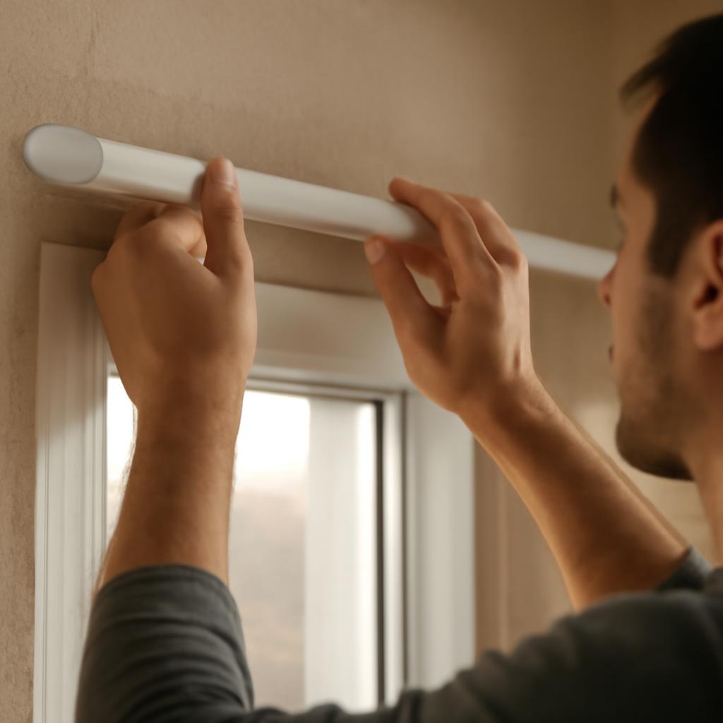 Установка карниза для штор на пластиковое окно