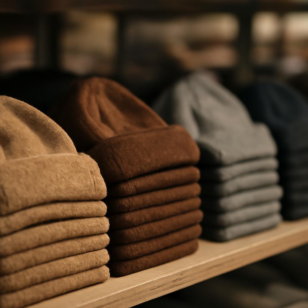 Ассортимент оптовых шапок на складе поставщика