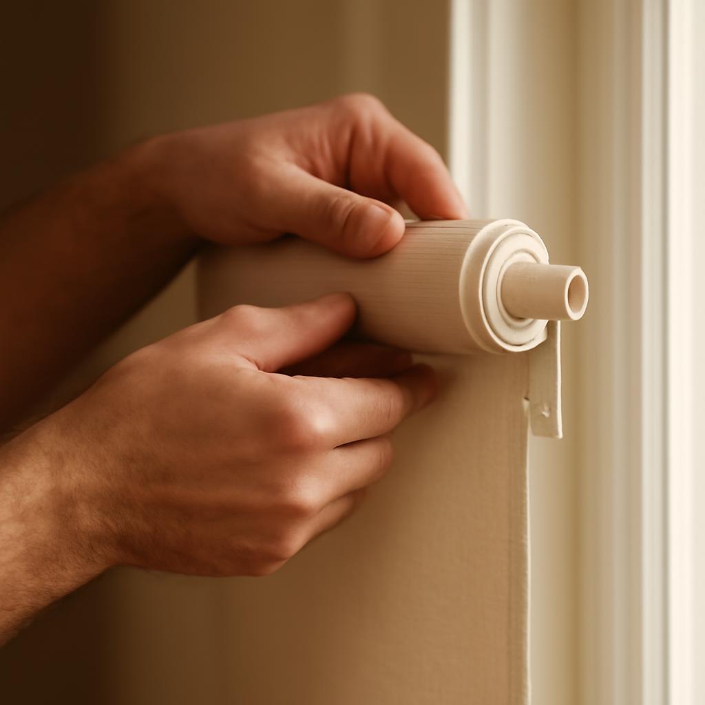 Пошаговый монтаж вала рулонных штор