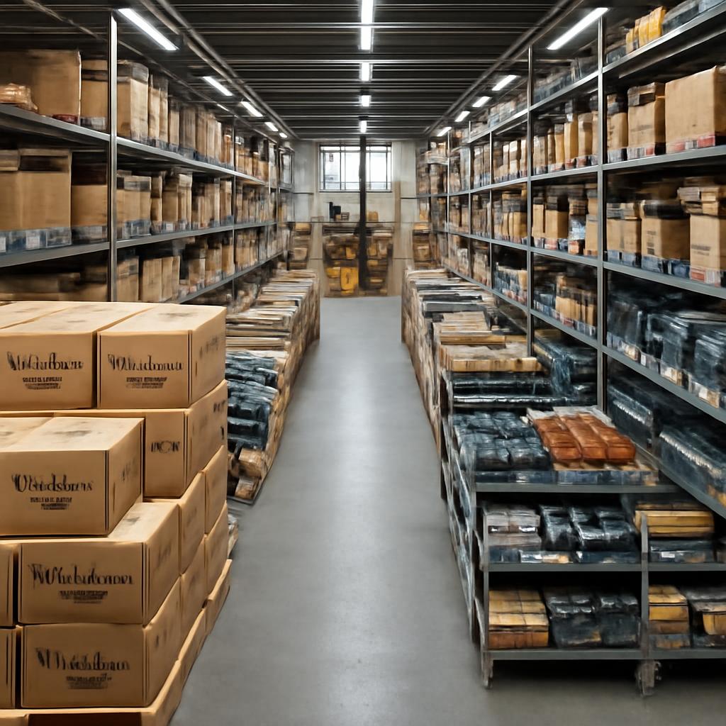 Склад с товарами для ремонта, доставленными из Китая