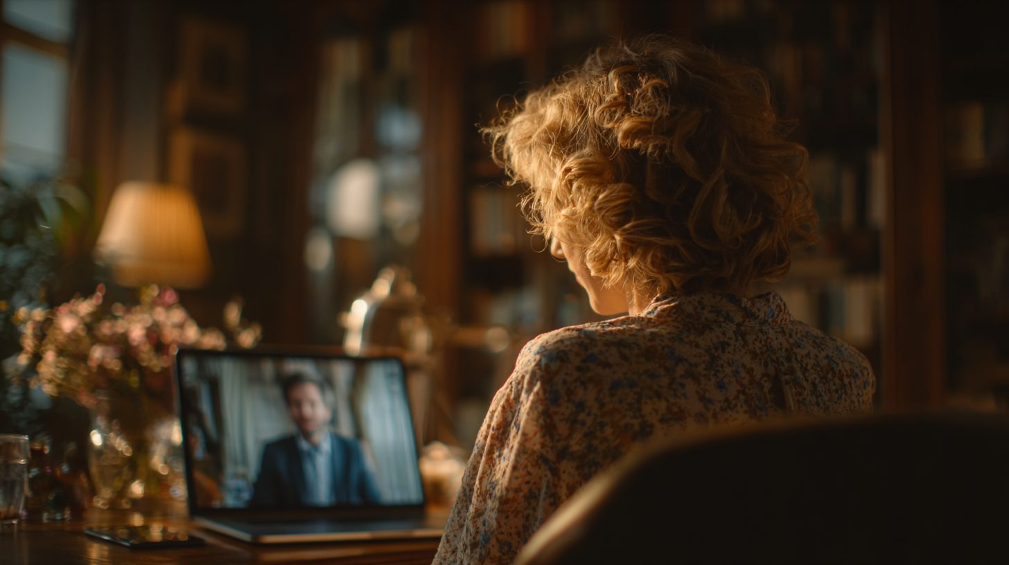 Онлайн сессия с психологом на компьютере