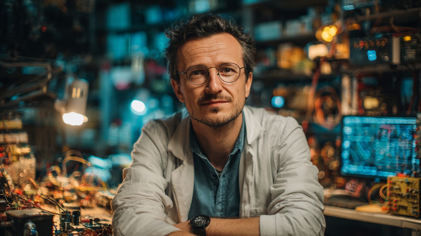 Дмитрий Соколов — фото инженера в лабораторной обстановке с элементами электротехнического оборудования