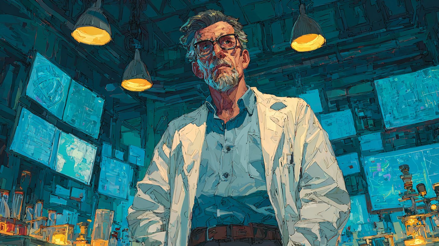 Иван Козлов — портрет автора в профессиональной обстановке лаборатории