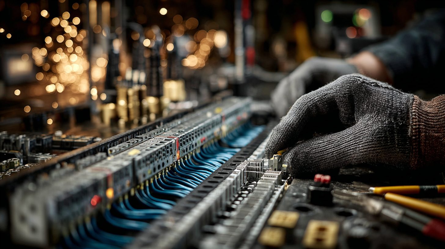 Процесс монтажа клеммных колодок в шкафу