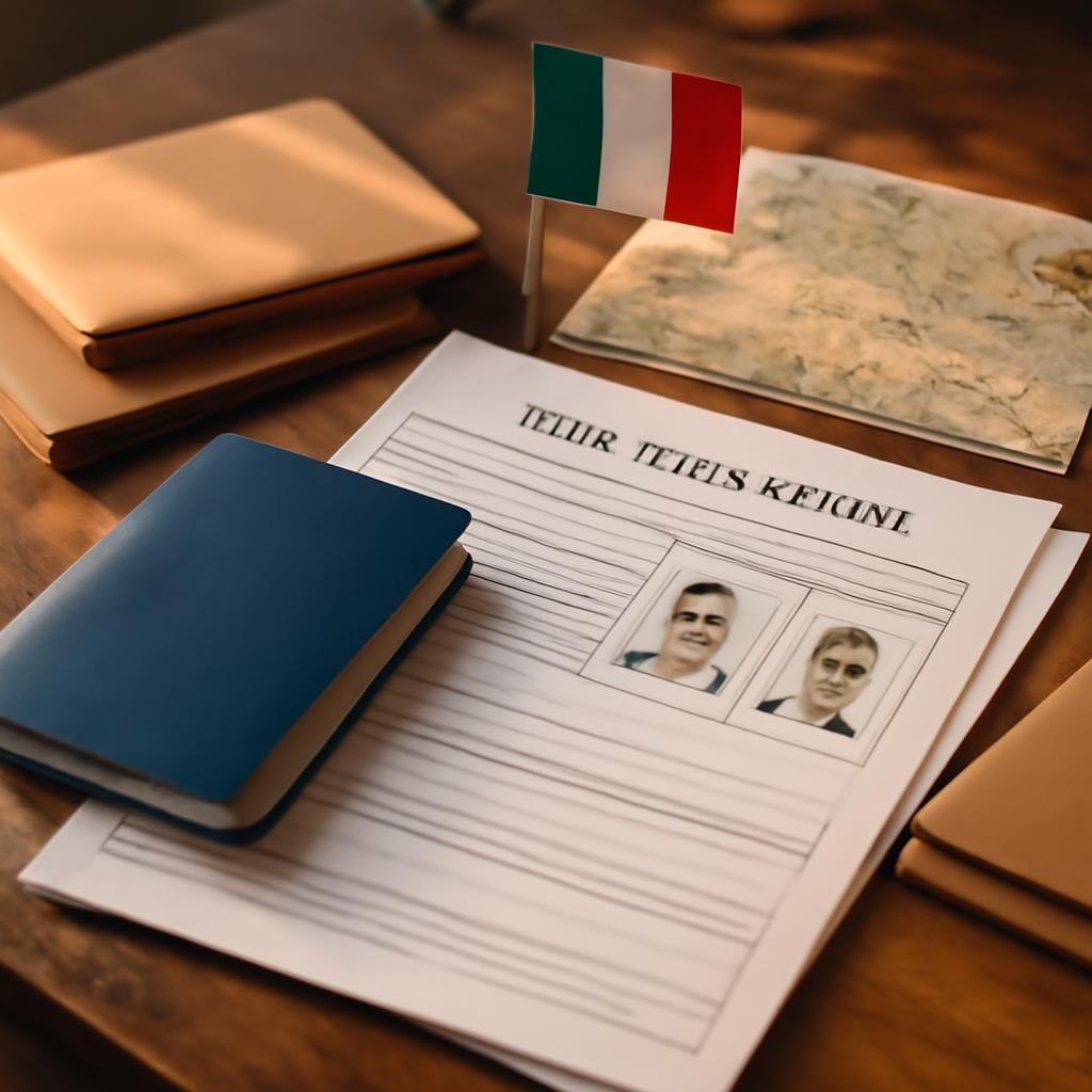 Паспорт и документы для визы в Италию на столе