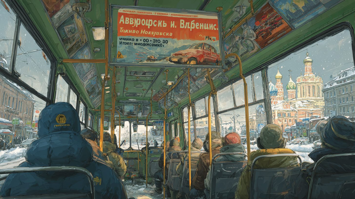 Реклама автосервиса на борту троллейбуса в российском городе