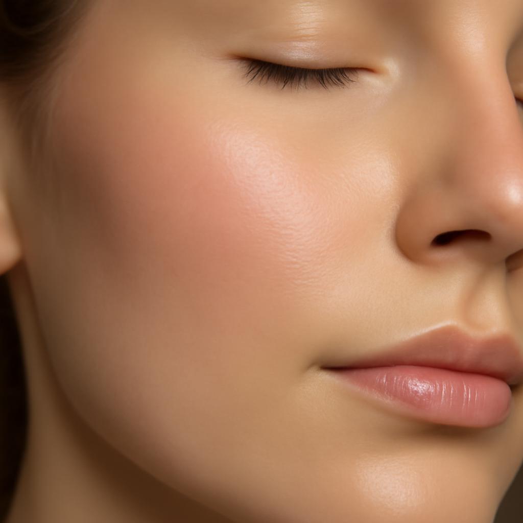 Фото кожи до и после кораллового пилинга Rose de Mer