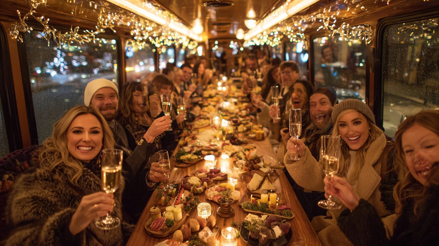 Фуршет в автобусном туре под Новый год