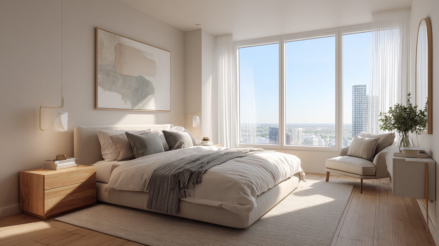 Трехмерная визуализация спальни в дизайн-проекте