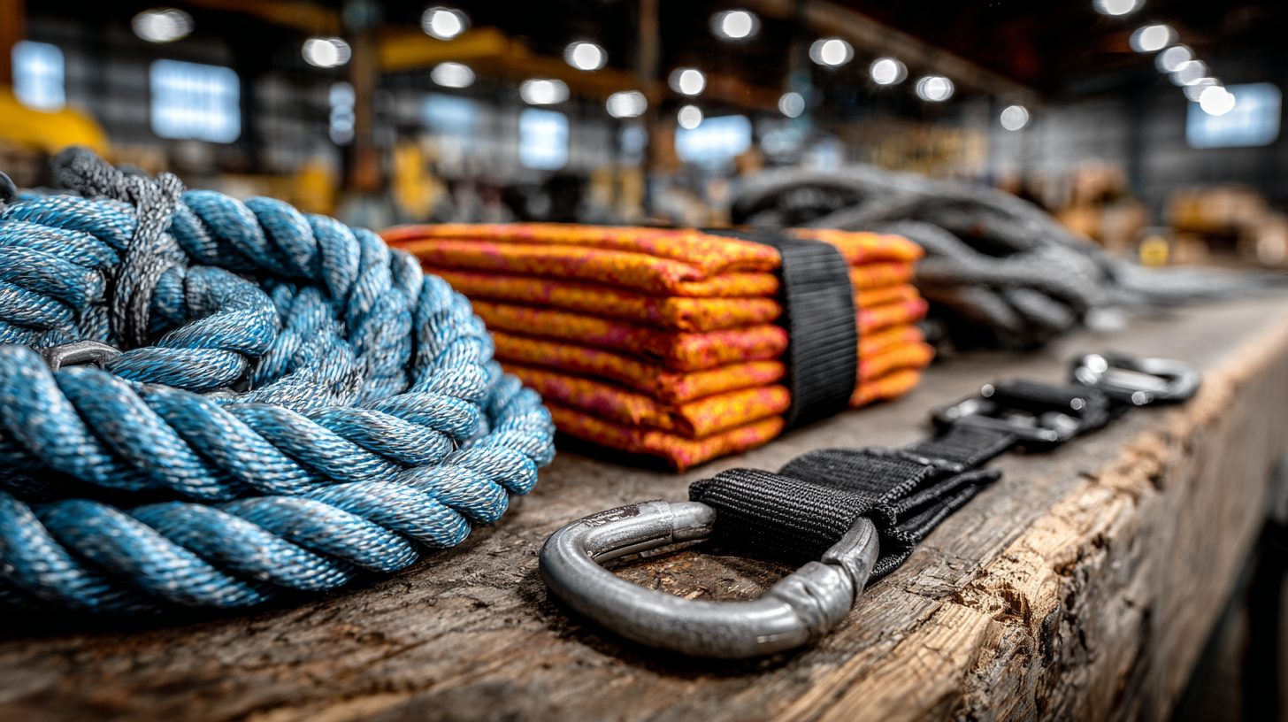 Компоненты комплекта СИЗ: строп, фал, трос и привязь для анкерной линии