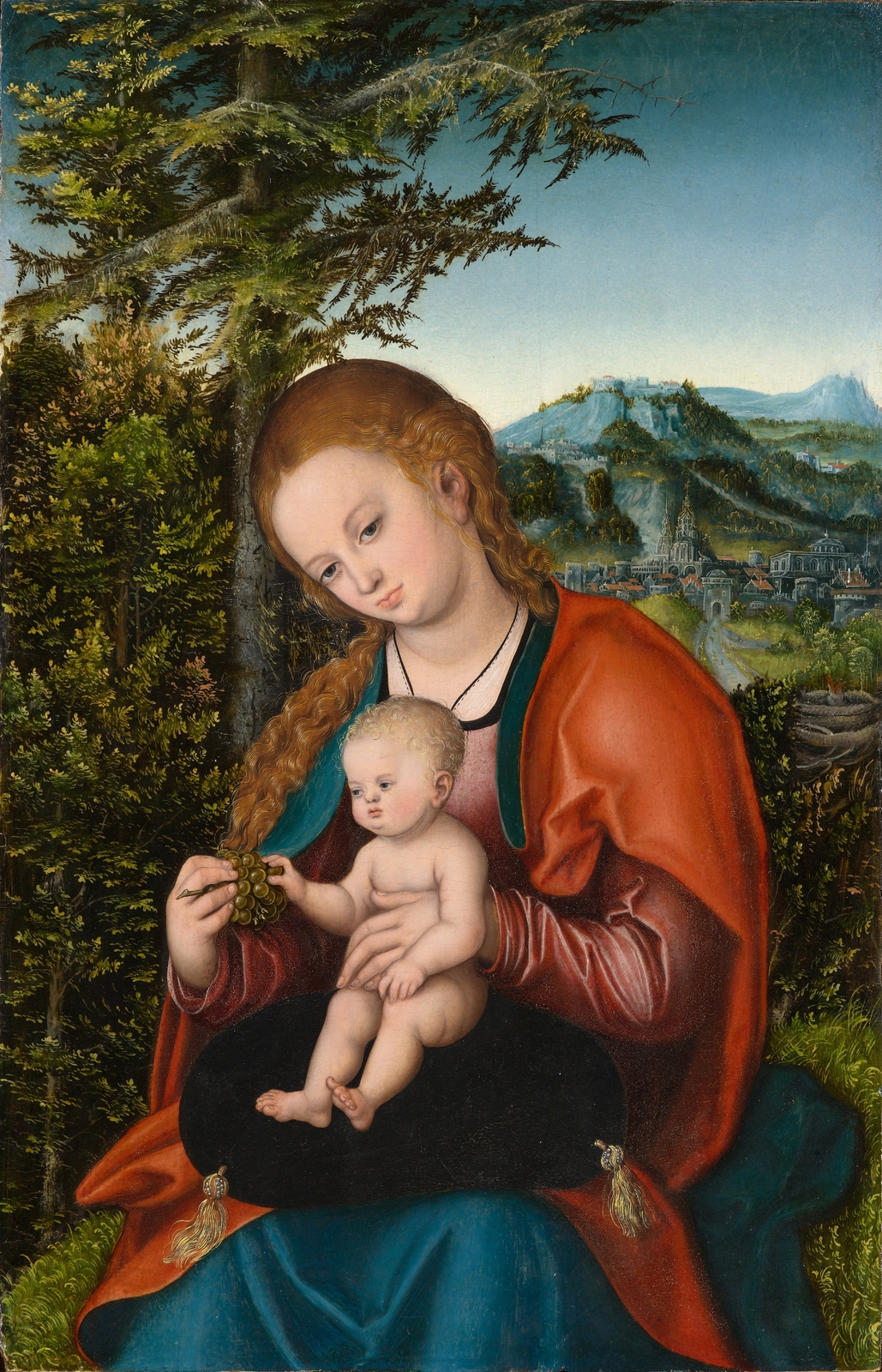 15Мадонна с Младенцем в пейзаже (Madonna and Child in a Landscape)_ок.1518_41.9 х 26_д.,м._Роли, Музей исткусства Северной Каролины.jpg
