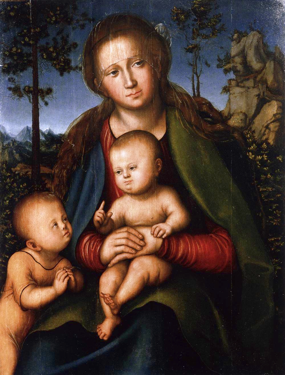9Мадонна с Младенцем и юным Иоанном Крестителем (The Virgin and Child with the Infant Saint John)_1514_44 х 71_холст, масло и темпера_Флоренция, Уффици.jpg
