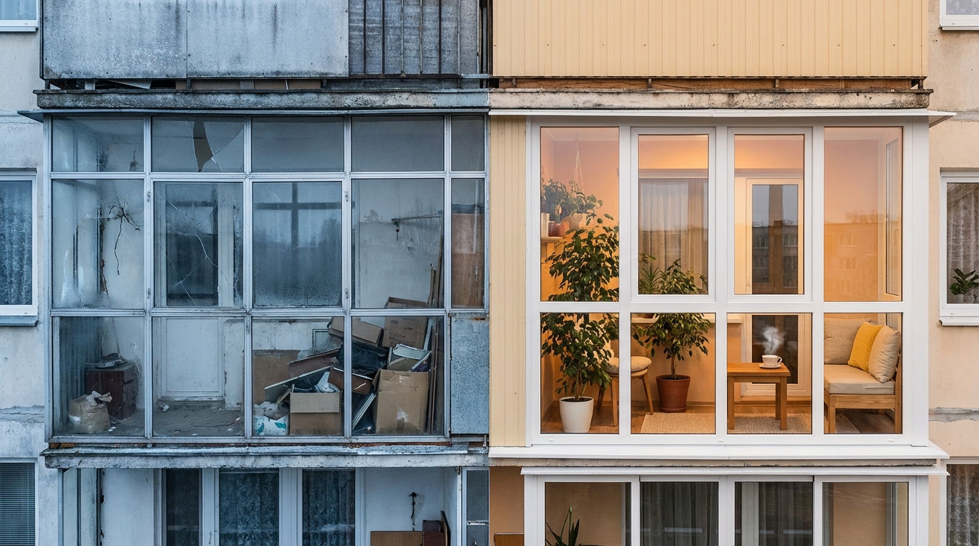 Сравнение холодного и тёплого остекления балкона