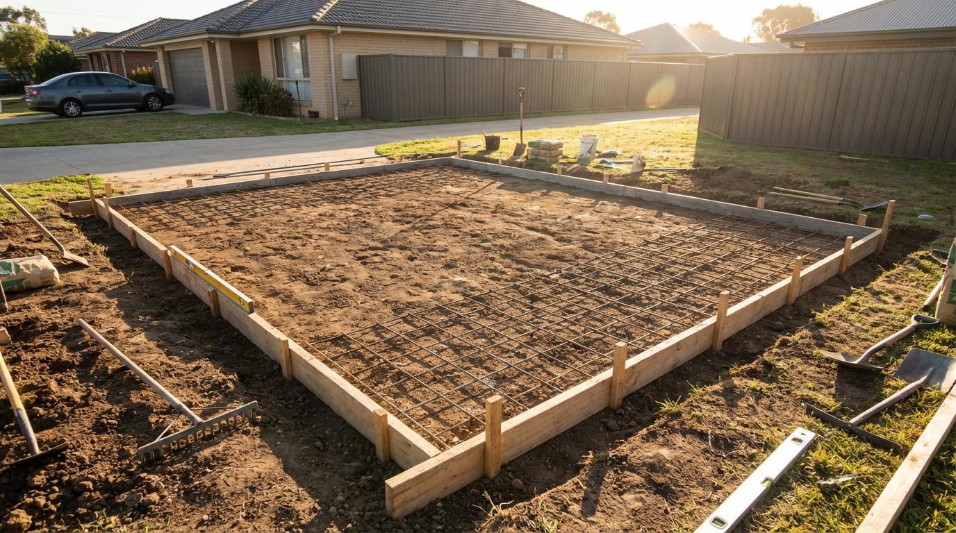 Подготовка участка для заливки площадки под автомобиль