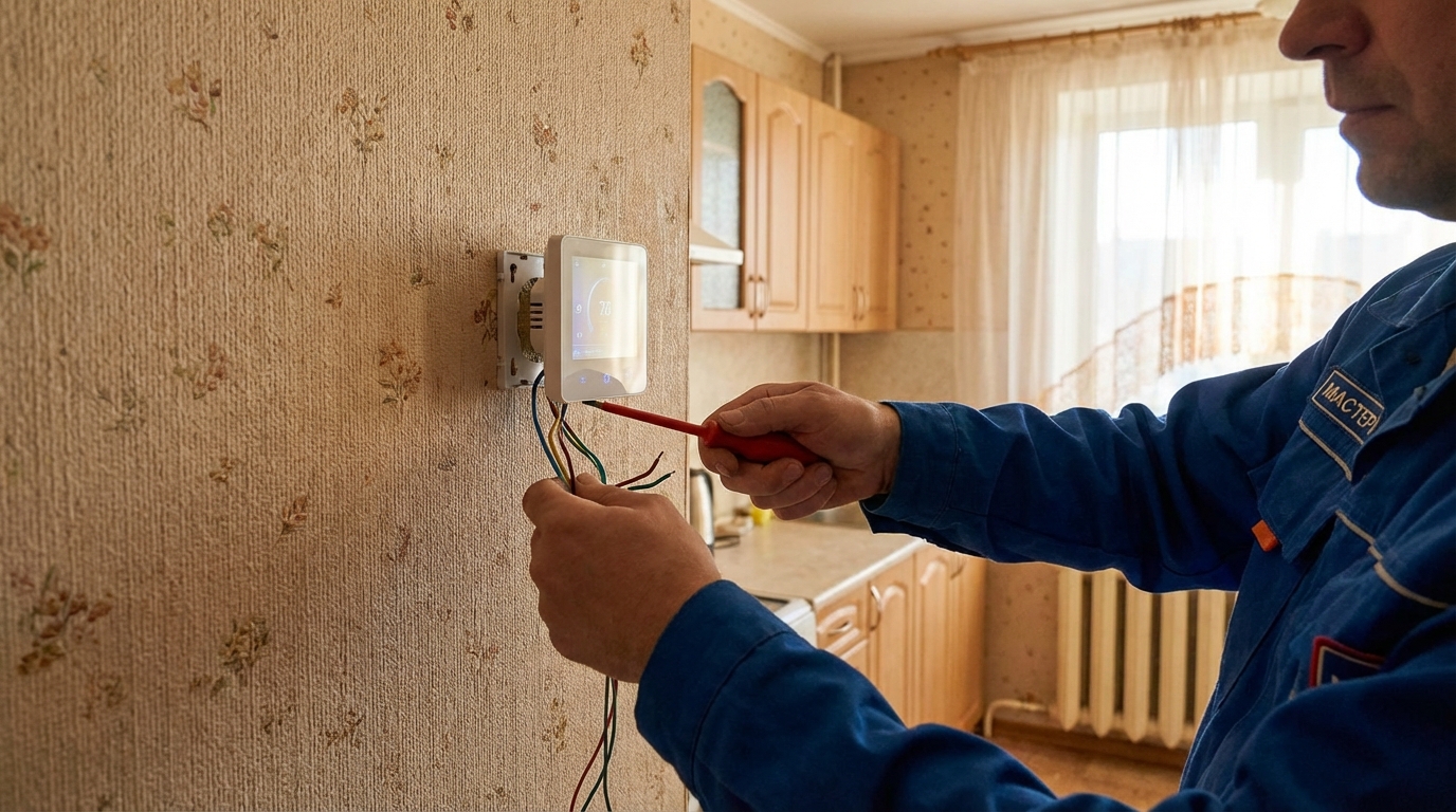 Установка умного термостата в российской квартире