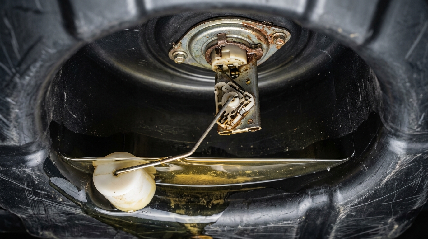 Датчик уровня топлива внутри топливного бака автомобиля