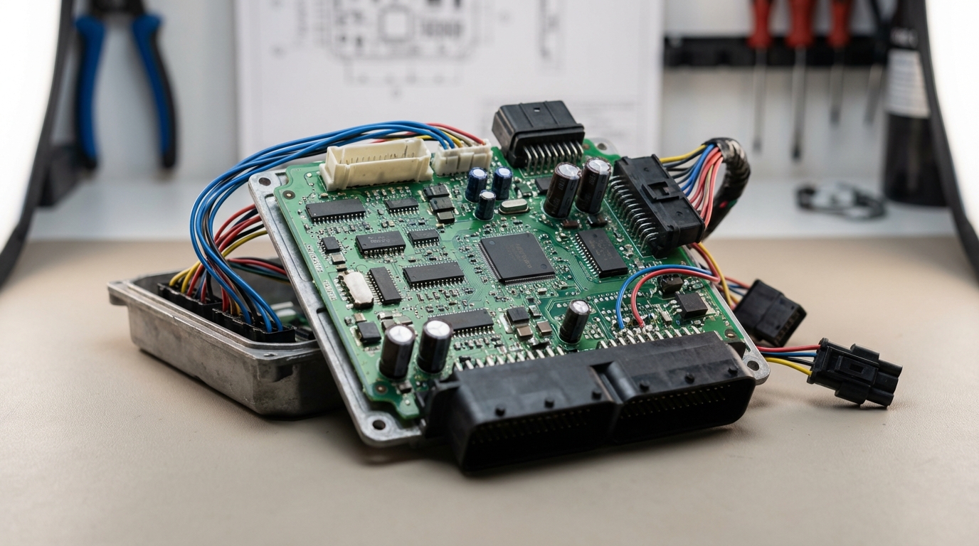 Схема устройства блока электронного управления двигателем