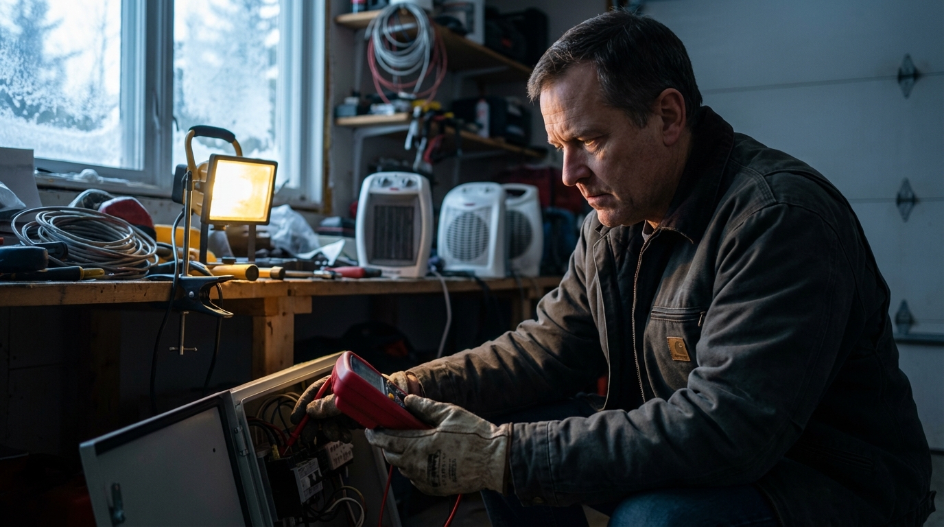 Проверка электросети в гараже для зимнего обогрева