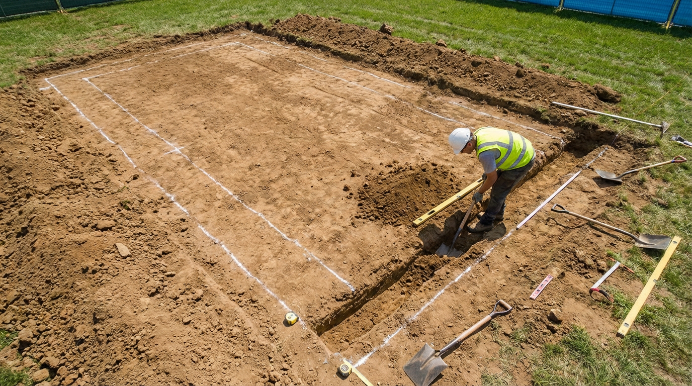 Подготовка основания участка для установки коробчатых габионов