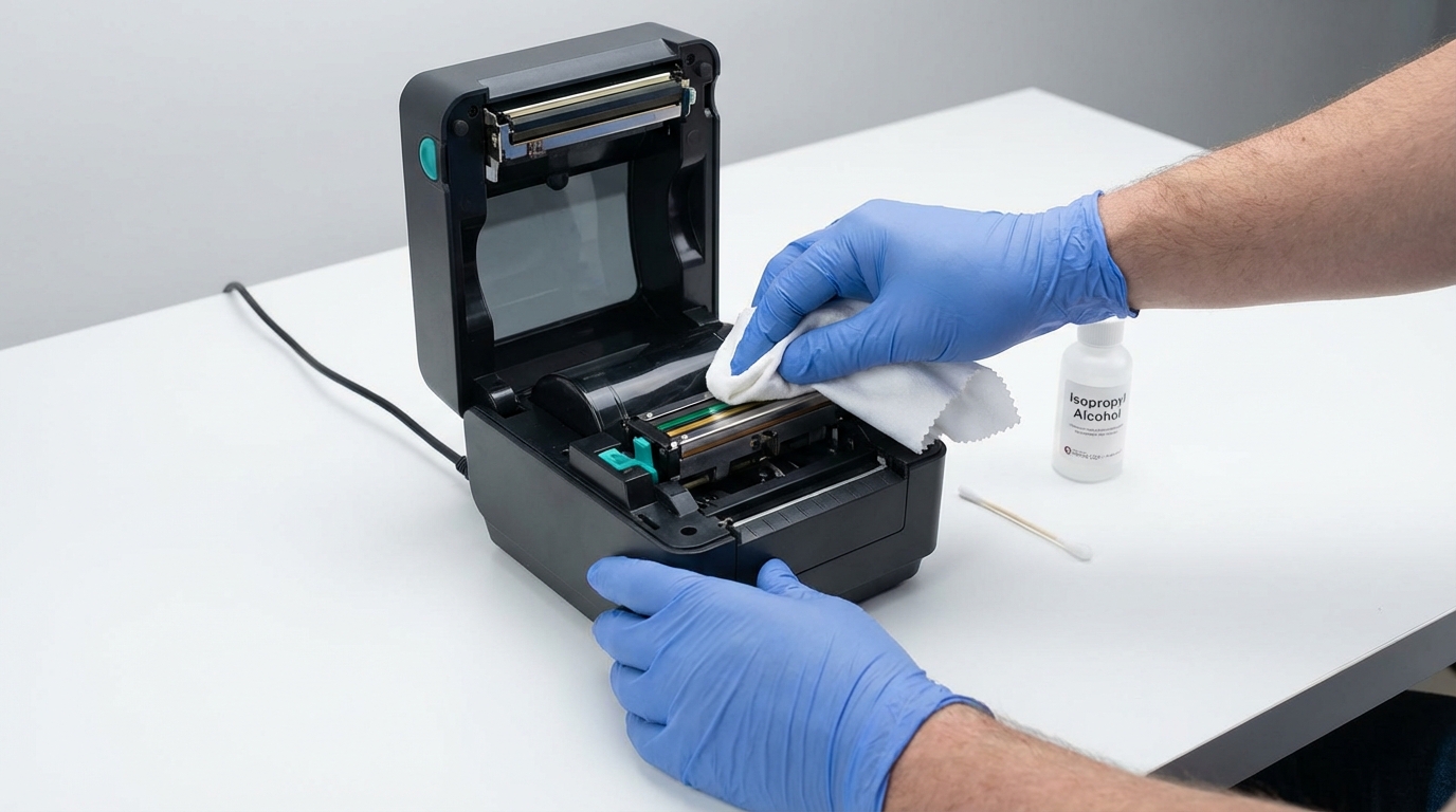 Обслуживание принтера TSC TE210: чистка печатающей головки