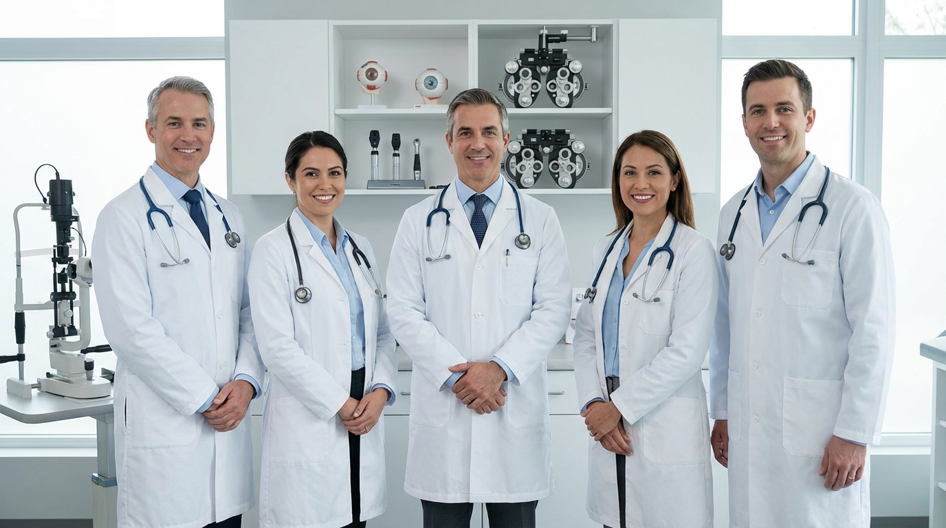 Команда офтальмологов в клинике