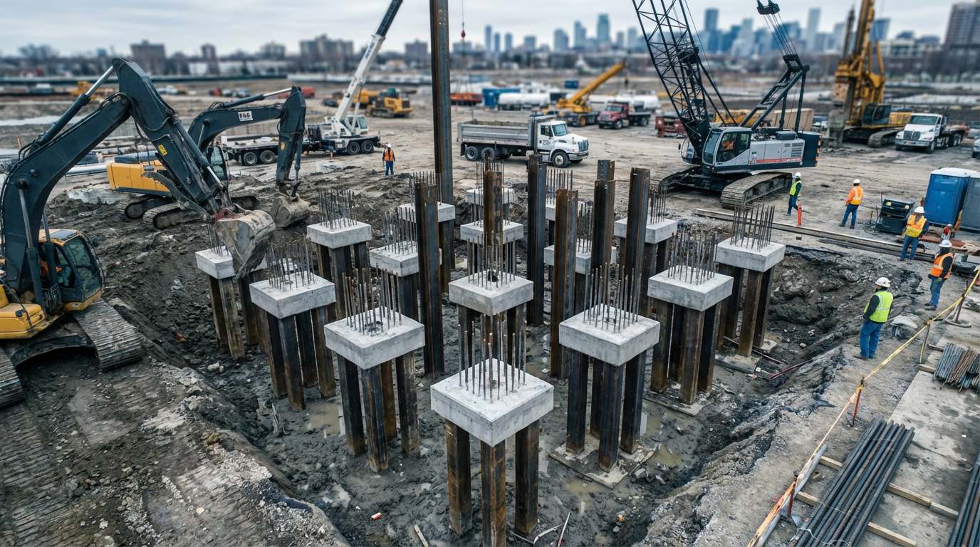 Схема проектирования свайного фундамента с расчетами