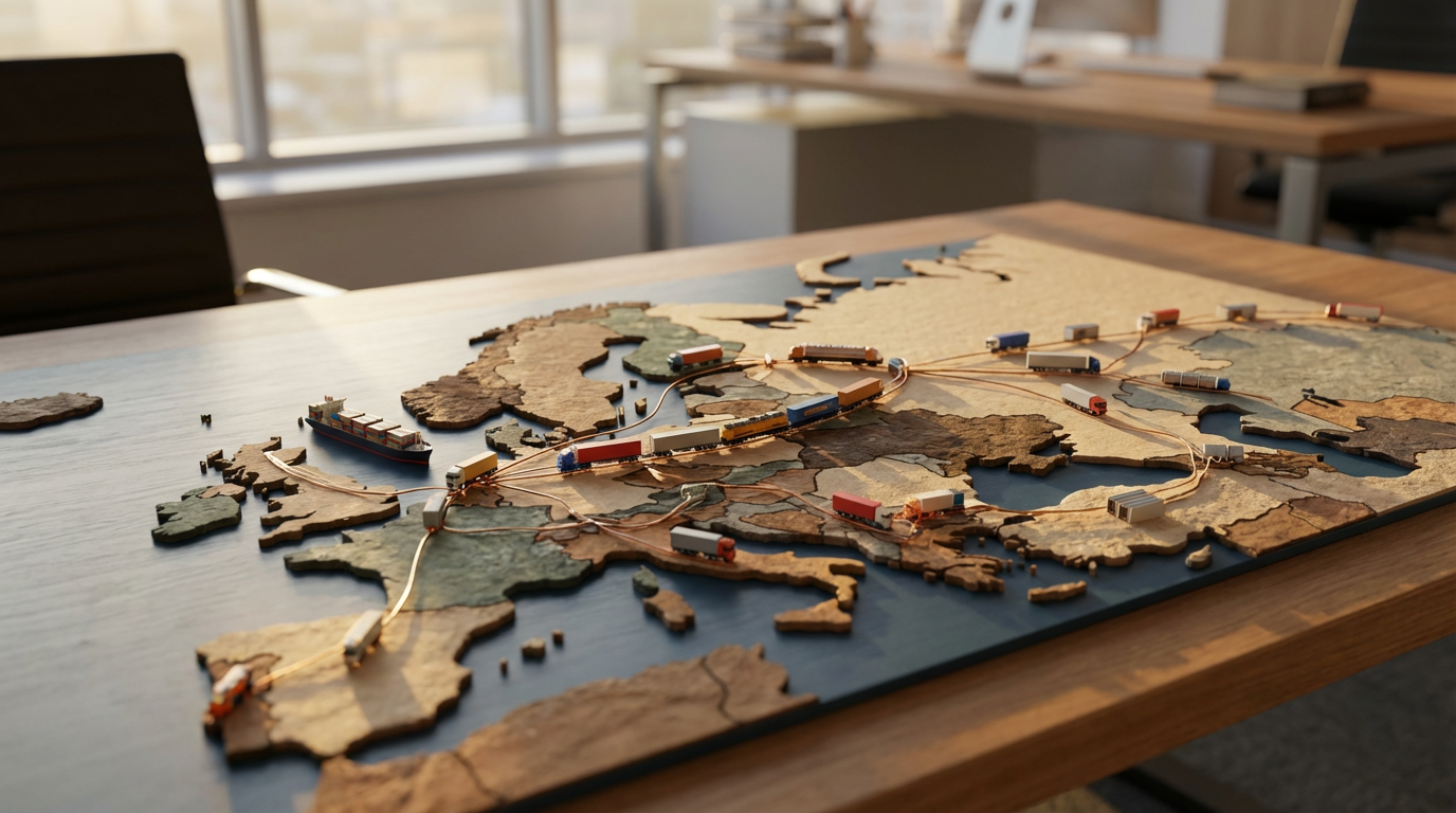 Логистическая схема доставки товаров из Европы в Россию