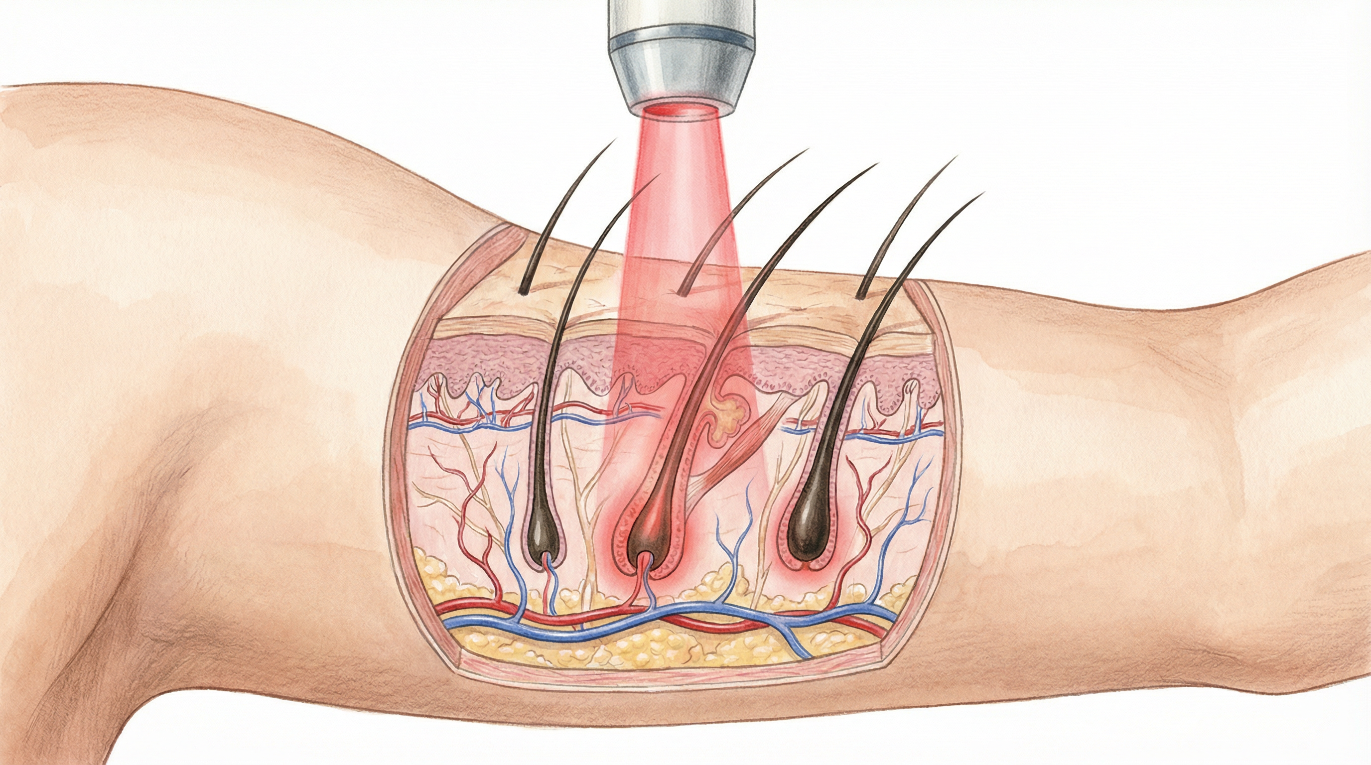 принцип действия лазерной эпиляции селективный фототермолиз на руках