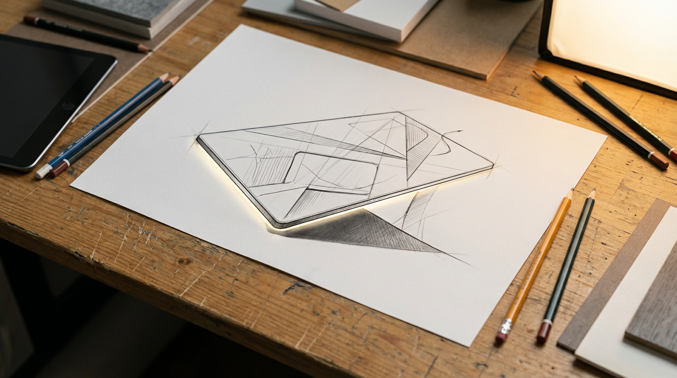 Концептуальный эскиз подсвеченной панели для умного декора