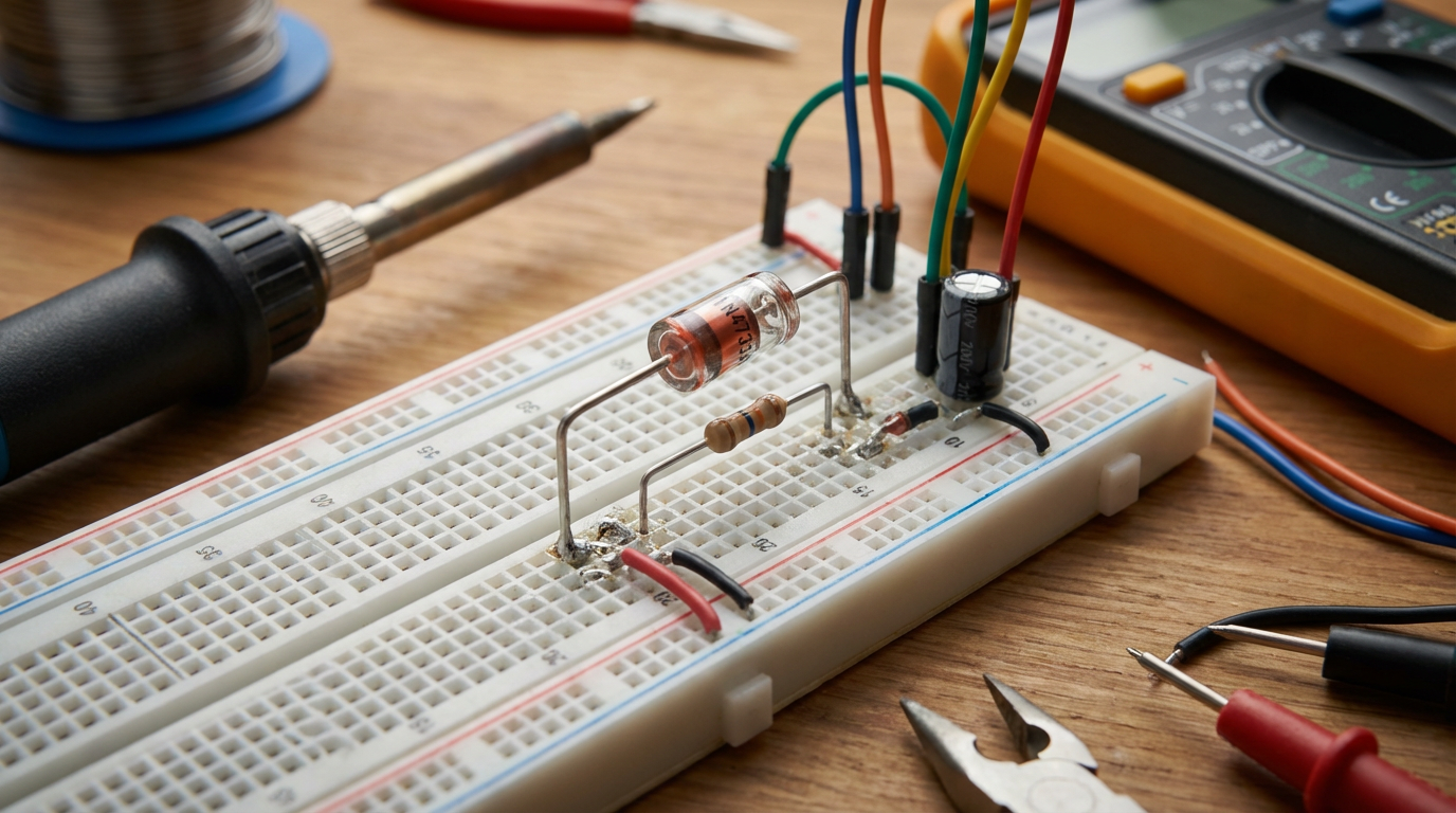 Схема подключения диода Зенера в стабилизаторе напряжения для домашней автоматики