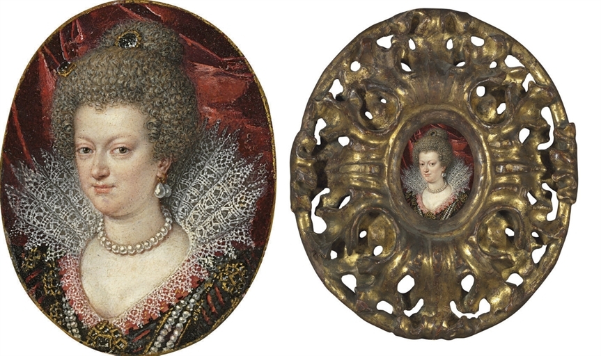 25 Portrait of Maria de'Medici oil on copper, oval 2? x 2 in. (7 x 5.1 cm.).jpg