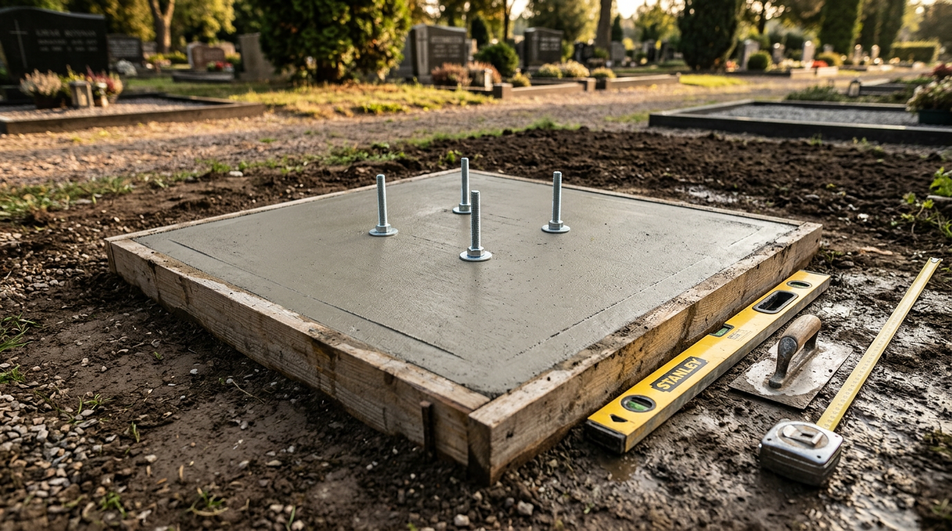 Устройство фундамента под памятник на могиле