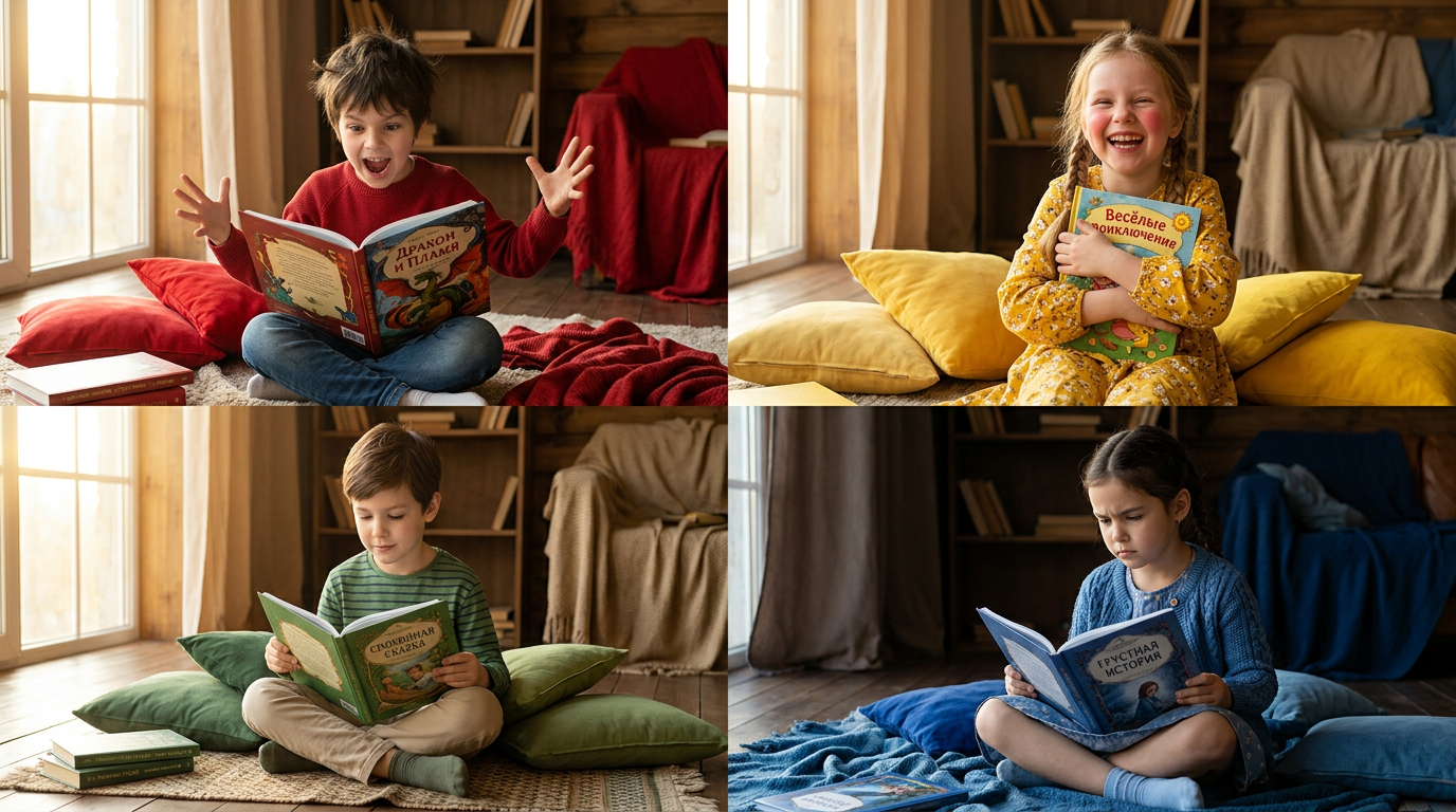 Разные типы темперамента у детей во время чтения сказок