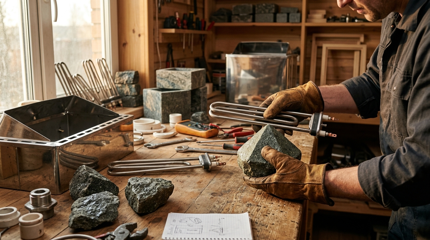 Подбор ТЭНов и камней для электропечи бани