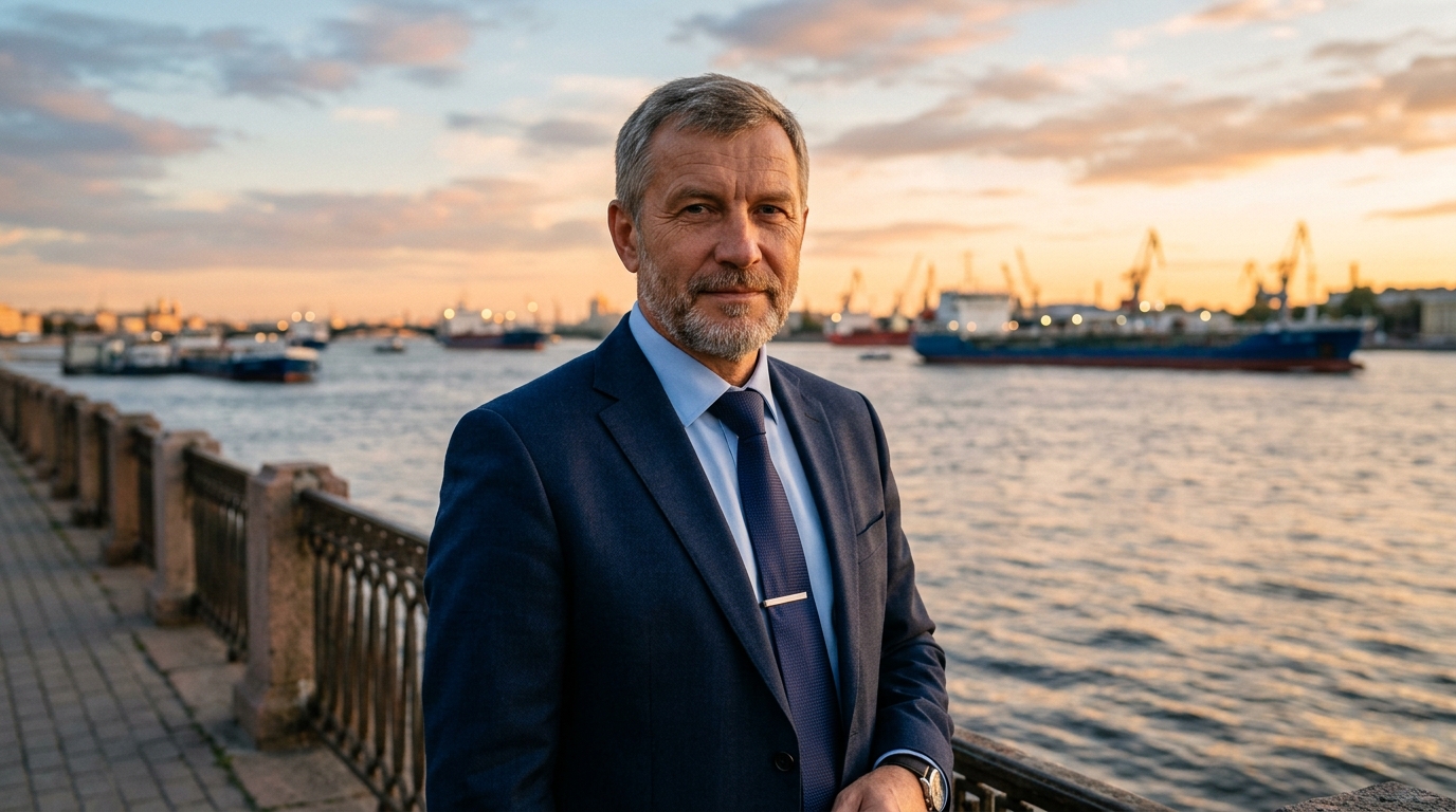 Виктор Соколов — портрет эксперта по судовождению на фоне реки