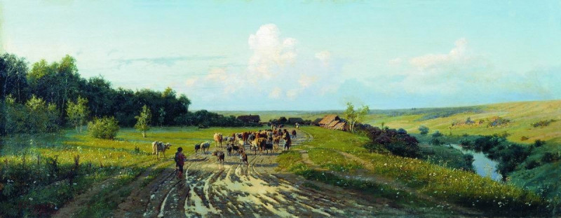 Возвращение стада. Вечер, 1882.jpg